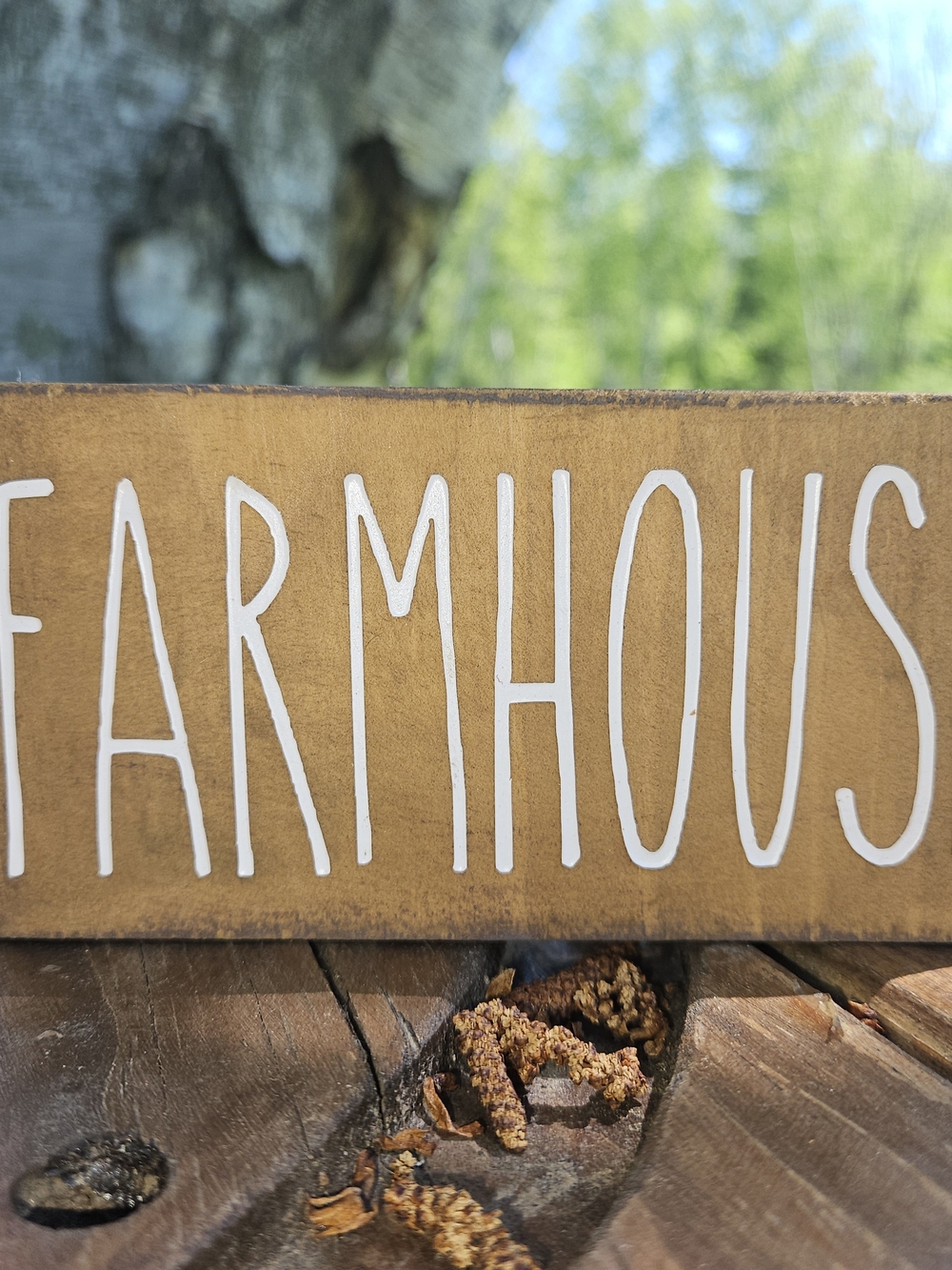 Farmhouse Rustic Wood Accent Sign - Brown